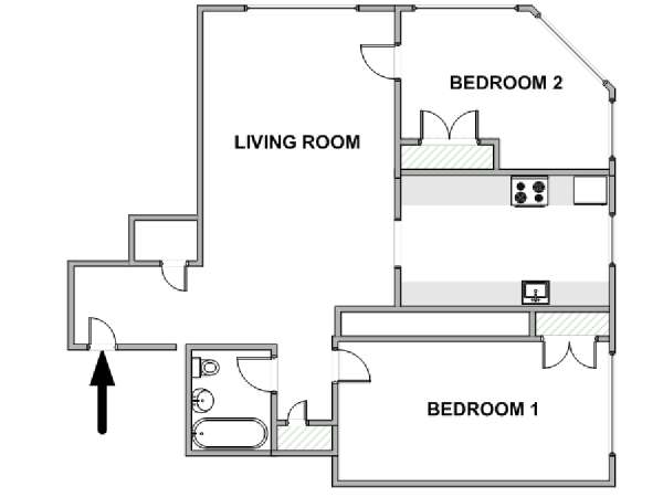 New York T3 logement location appartement - plan schématique  (NY-18421)