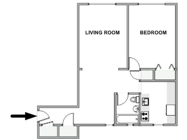 New York 1 Bedroom apartment - apartment layout  (NY-18829)