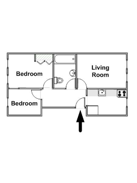 New York 2 Camere da letto appartamento - piantina approssimativa dell' appartamento  (NY-18857)