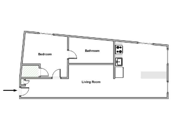 New York 1 Bedroom apartment - apartment layout  (NY-18864)