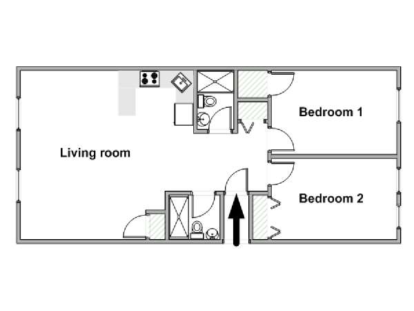 New York 2 Camere da letto appartamento - piantina approssimativa dell' appartamento  (NY-18889)