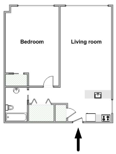 New York 1 Bedroom apartment - apartment layout  (NY-18891)