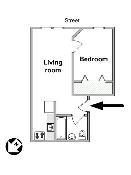 New York 1 Bedroom apartment - apartment layout  (NY-18895)