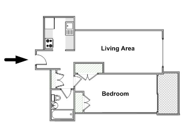 New York 1 Bedroom apartment - apartment layout  (NY-18914)