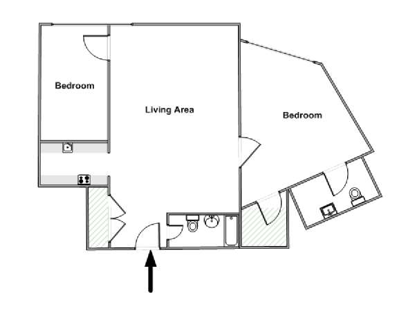 New York 2 Bedroom apartment - apartment layout  (NY-18916)
