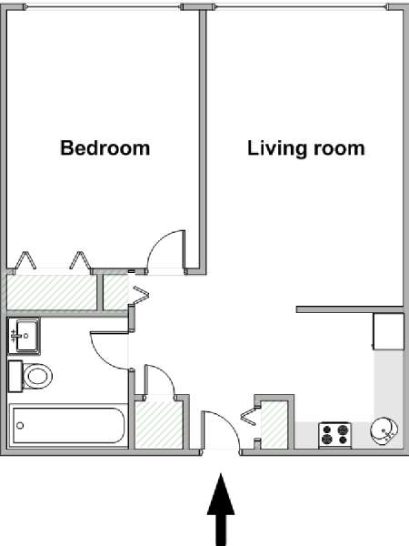 New York 1 Bedroom apartment - apartment layout  (NY-18923)