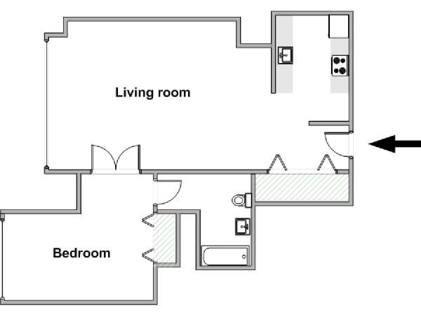 New York T2 logement location appartement - plan schématique  (NY-19010)