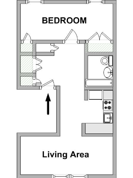 New York 1 Bedroom apartment - apartment layout  (NY-19144)