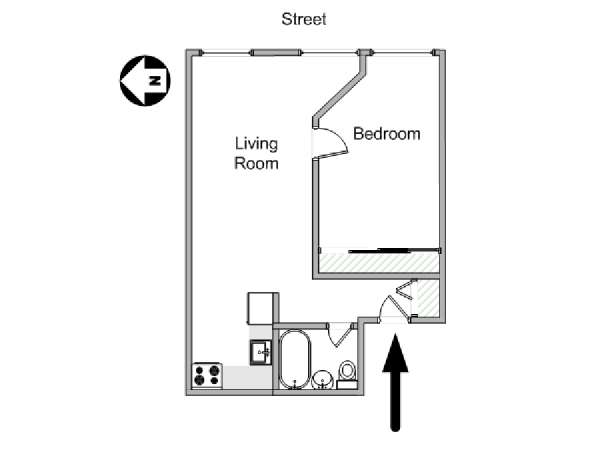 New York 1 Bedroom apartment - apartment layout  (NY-19221)