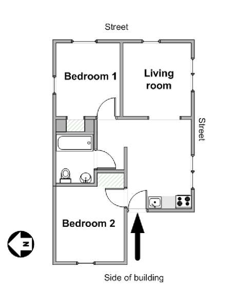 New York 2 Bedroom apartment - apartment layout  (NY-19266)