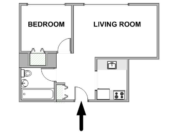 New York 2 Zimmer wohnungsvermietung - layout  (NY-19350)