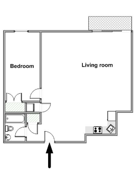 New York 1 Bedroom apartment - apartment layout  (NY-19509)