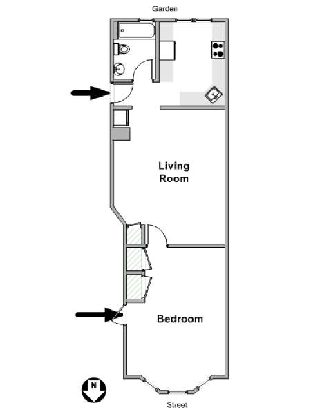 New York 2 Zimmer wohnungsvermietung - layout  (NY-19667)