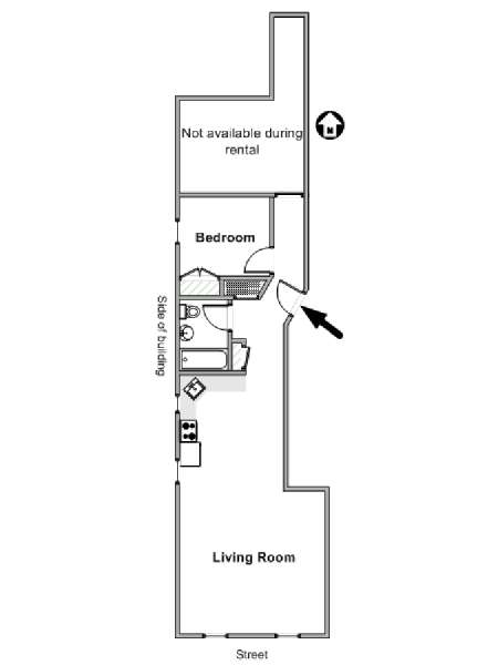 New York T3 appartement colocation - plan schématique  (NY-19686)
