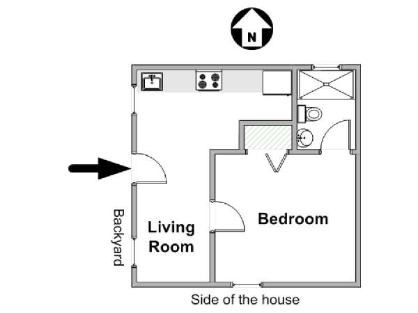 New York 1 Bedroom roommate share apartment - apartment layout  (NY-19712)