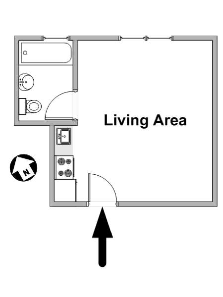New York Monolocale appartamento casa vacanze - piantina approssimativa dell' appartamento  (NY-19719)
