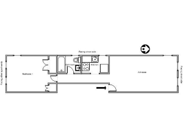 New York 1 Camera appartamento da dividere - layout New York 1 Camera appartamento da dividere - layout