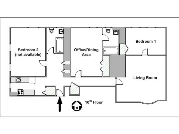 New York 2 Bedroom roommate share apartment - apartment layout (NY-2491) New York 2 Bedroom roommate share apartment - apartment layout (NY-2491)