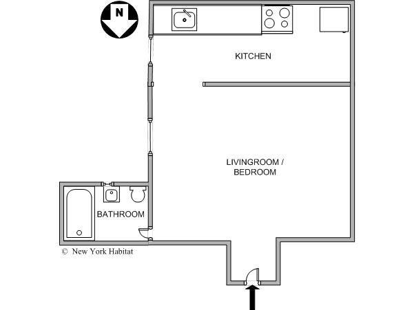 New York Studio accommodation - layout New York Studio accommodation - layout