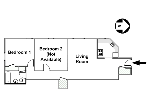 New York T3 appartement colocation - plan sch&eacute;matique  (NY-2838)