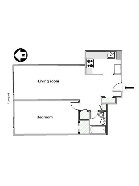 New York 1 Camera appartamento - layout (NY-3552) New York 1 Camera appartamento - layout (NY-3552)