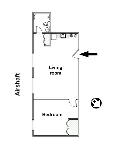 New York 1 Bedroom apartment - apartment layout  (NY-4084)