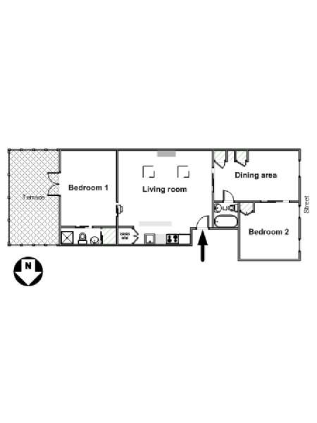 New York 2 Bedrooms - Townhouse apartment - layout New York 2 Bedrooms - Townhouse apartment - layout