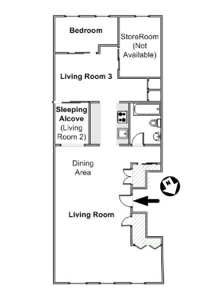 New York 2 Zimmer wohnungsvermietung - layout  (NY-5099)