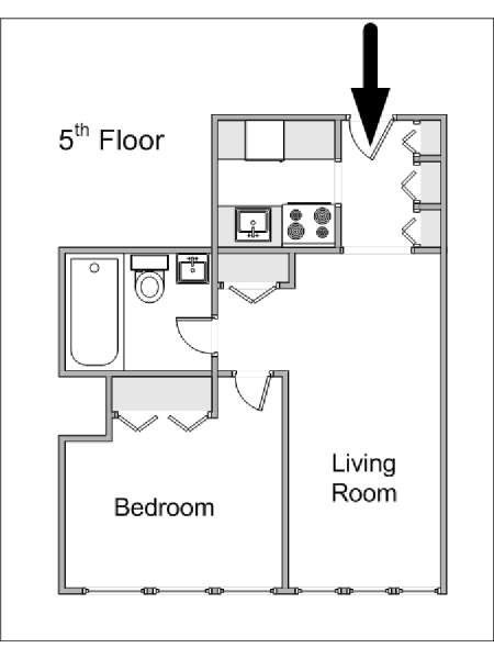 New York T2 logement location appartement - plan schématique  (NY-5139)