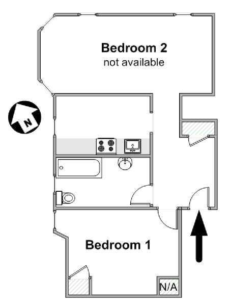 New York 2 Bedroom roommate share apartment - apartment layout  (NY-5286)