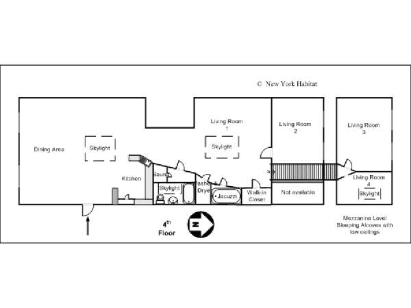 New York Studiowohnung - Loft - Duplex ferienwohnung - layout  (NY-5400)