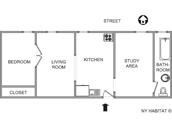 New York 1 Bedroom apartment - layout 