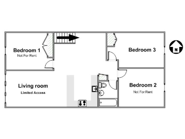 New York 3 Camere appartamento da dividere - layout 