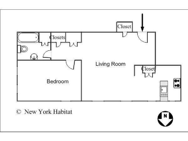 New York T2 appartement location vacances - plan sch&eacute;matique  (NY-5710)