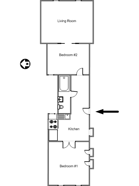 Nueva York 2 Dormitorios piso para compartir - esquema  (NY-6012)