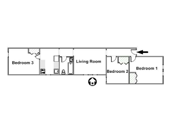 Nueva York 3 Dormitorios apartamento - esquema  (NY-6647)