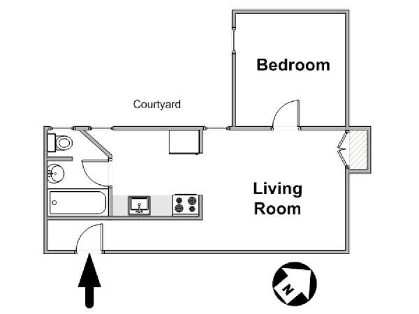 New York 1 Bedroom apartment - apartment layout  (NY-6763)