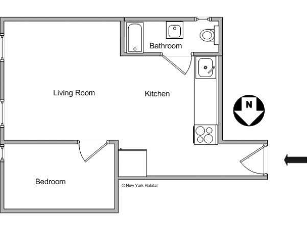 New York 1 Bedroom apartment - apartment layout  (NY-7142)