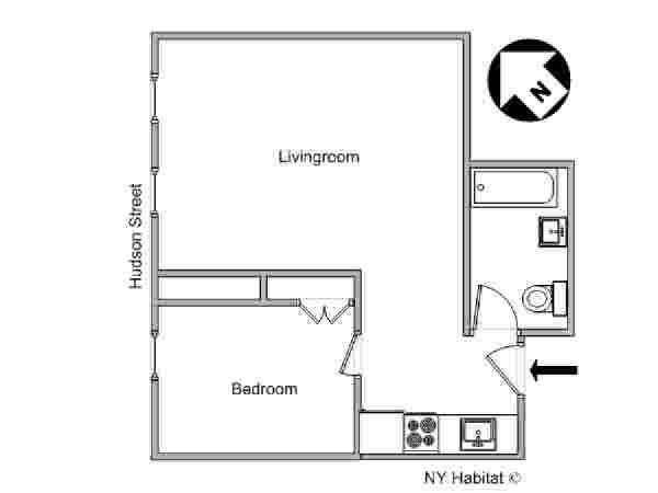 New York 2 Zimmer ferienwohnung - layout (NY-7565) New York 2 Zimmer ferienwohnung - layout (NY-7565)