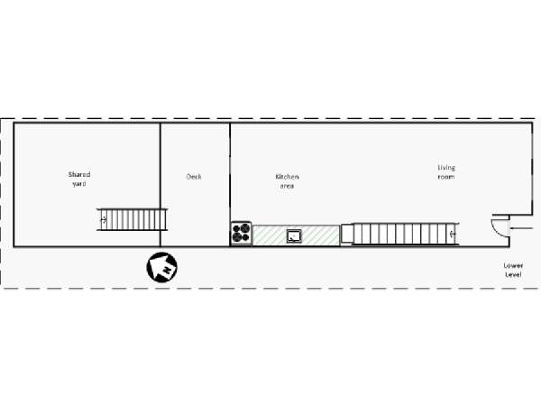 New York 2 Camere da letto - Duplex appartamento - piantina approssimativa dell' appartamento 1 (NY-7861)
