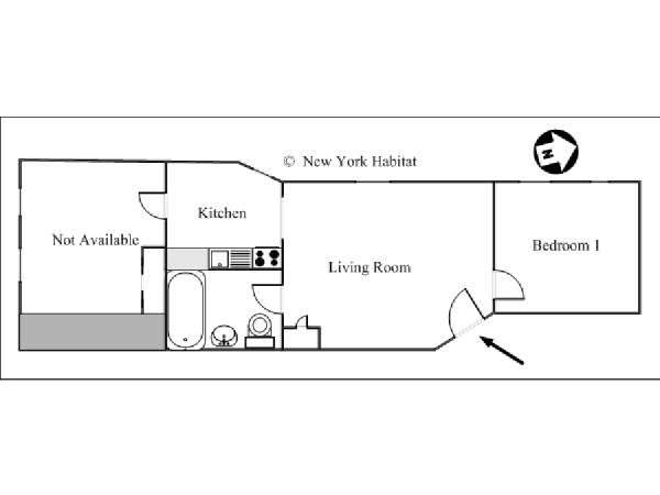 New York T3 appartement colocation - plan schématique  (NY-7897)