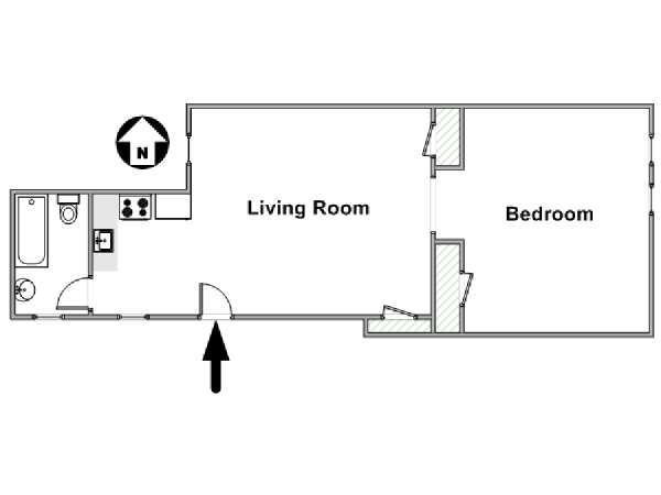 New York T2 logement location appartement - plan schématique  (NY-7993)