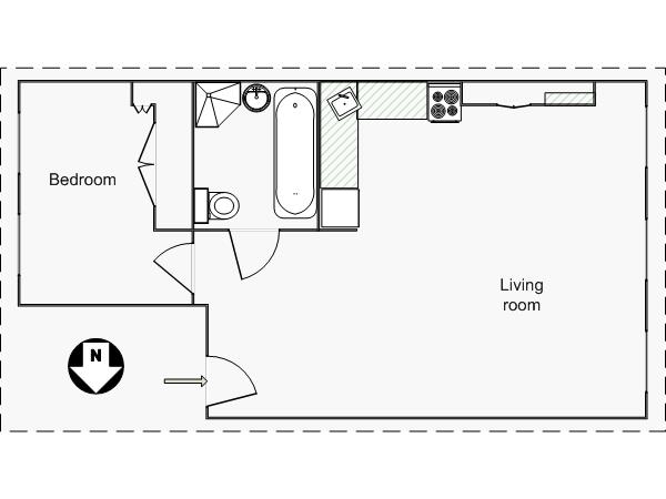 New York 1 Bedroom - Loft apartment - apartment layout (NY-8032) New York 1 Bedroom - Loft apartment - apartment layout (NY-8032)