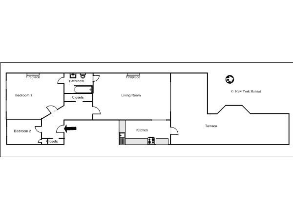 New York T3 appartement location vacances - plan sch&eacute;matique  (NY-8187)