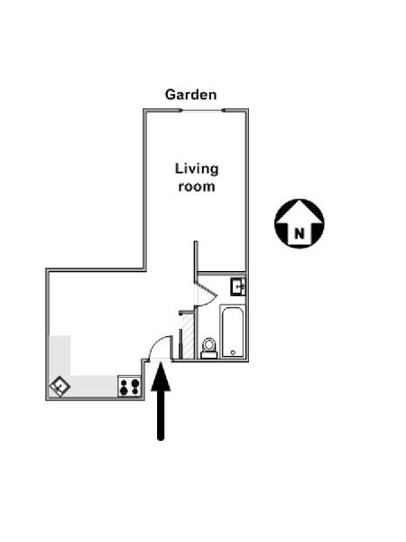 New York Monolocale appartamento - piantina approssimativa dell' appartamento  (NY-8696)