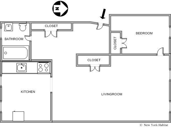 Nueva York 1 Dormitorio apartamento - esquema Nueva York 1 Dormitorio apartamento - esquema