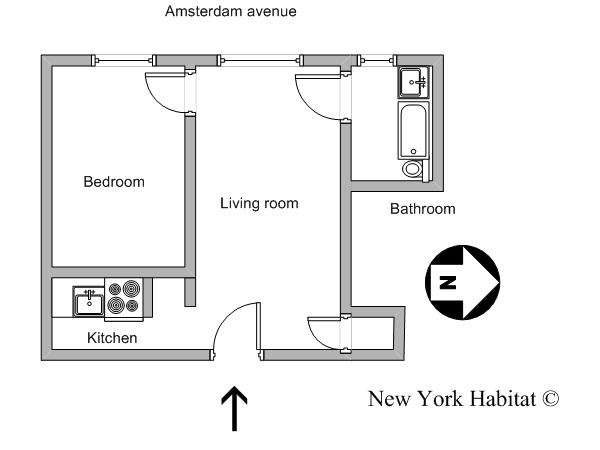 New York 1 Camera appartamento - layout 