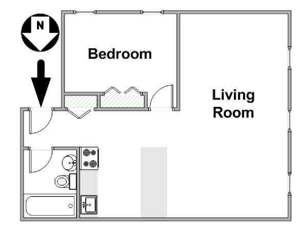 New York 1 Bedroom apartment - apartment layout  (NY-9171)
