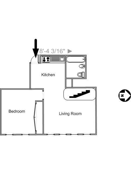 New York 2 Bedroom - Duplex roommate share apartment - layout  (NY-9226)