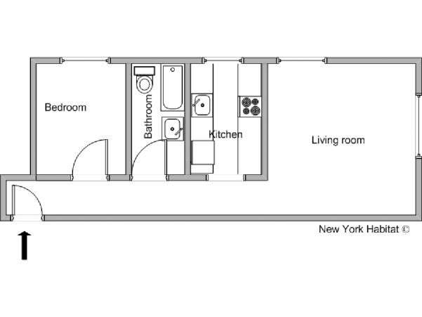 New York 1 Bedroom - Loft apartment - layout 